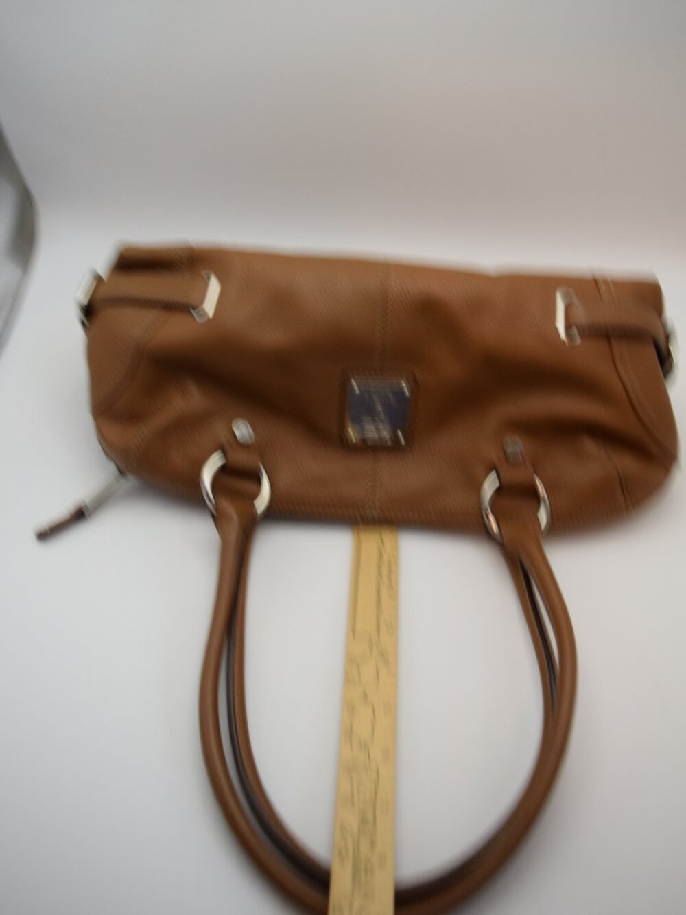 Tignanello Brandy Tan Pebbled Leather Baguette/Satchel Handbag VTG-Very Good - Picture 14 of 14